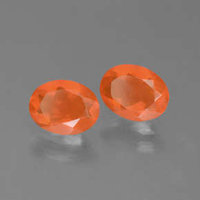 캐럿 천연 오렌지 파이어 오팔 보석, 타원형 컷, 8×6.2 mm, 투명한