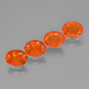 3.20캐럿 천연 깊은 붉은빛 오렌지 파이어 오팔 보석, 타원형 컷, 8×6 mm, 투명한