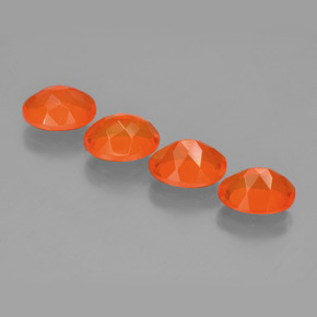 3.20캐럿 천연 깊은 붉은빛 오렌지 파이어 오팔 보석, 타원형 컷, 8×6 mm, 투명한