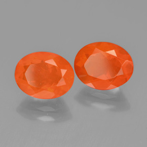 2.19캐럿 천연 오렌지 파이어 오팔 보석, 타원형 컷, 8.9×7.1 mm, 투명한