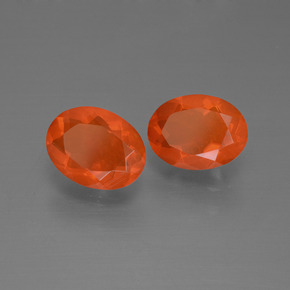 1.51캐럿 천연 미디엄 오렌지 파이어 오팔 보석, 타원형 컷, 8×5.9 mm, 투명한