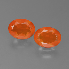 1.41캐럿 천연 미디엄 오렌지 파이어 오팔 보석, 타원형 컷, 8×6 mm, 투명한