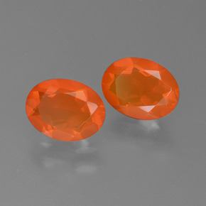 1.41캐럿 천연 미디엄 오렌지 파이어 오팔 보석, 타원형 컷, 8×6 mm, 투명한