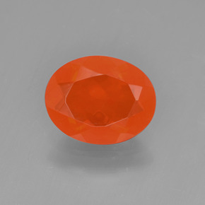 0.98캐럿 천연 미디엄 오렌지 파이어 오팔, 타원형 컷, 8.9×7.1 mm, 투명한