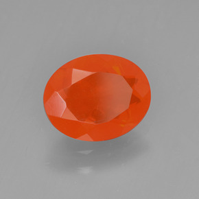 0.98캐럿 천연 미디엄 오렌지 파이어 오팔, 타원형 컷, 8.9×7.1 mm, 투명한
