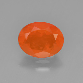 1.05캐럿 천연 밝은 오렌지 파이어 오팔, 타원형 컷, 8.9×7 mm, 투명한