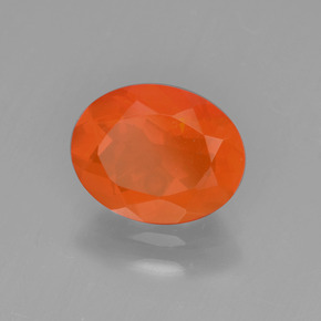 1.05캐럿 천연 밝은 오렌지 파이어 오팔, 타원형 컷, 8.9×7 mm, 투명한