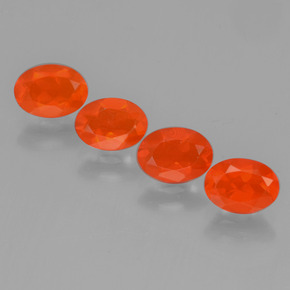 1.81캐럿 천연 오렌지 파이어 오팔 보석, 타원형 컷, 6.9×5 mm, 투명한