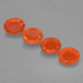 3.33캐럿 천연 오렌지 파이어 오팔 보석, 타원형 컷, 8.8×7 mm, 투명한