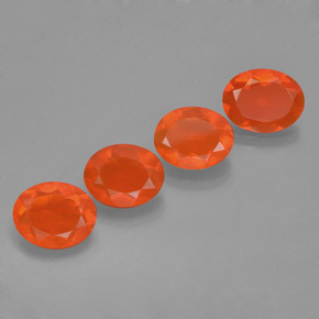 3.33캐럿 천연 오렌지 파이어 오팔 보석, 타원형 컷, 8.8×7 mm, 투명한