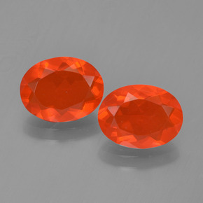 1.80캐럿 천연 밝은 크림슨 레드-오렌지 파이어 오팔 보석, 타원형 컷, 8.9×6.8 mm, 투명한