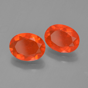 1.80캐럿 천연 밝은 크림슨 레드-오렌지 파이어 오팔 보석, 타원형 컷, 8.9×6.8 mm, 투명한