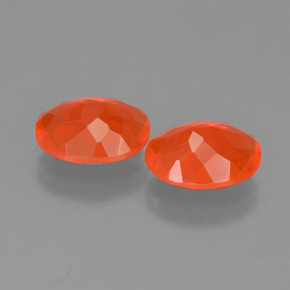 1.80캐럿 천연 밝은 크림슨 레드-오렌지 파이어 오팔 보석, 타원형 컷, 8.9×6.8 mm, 투명한