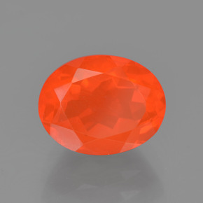 1.42캐럿 천연 오렌지 파이어 오팔, 타원형 컷, 8.9×7 mm, 투명한