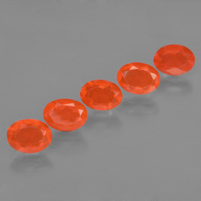 캐럿 천연 오렌지 파이어 오팔 보석, 타원형 컷, 7×5.1 mm, 투명한