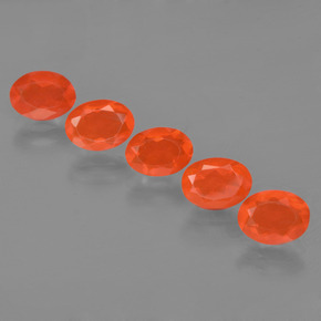 캐럿 천연 오렌지 파이어 오팔 보석, 타원형 컷, 7×5.1 mm, 투명한