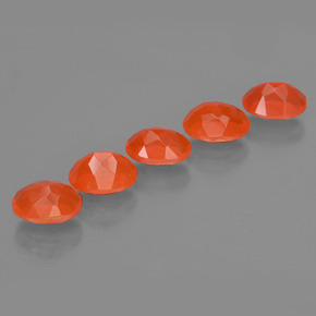 캐럿 천연 오렌지 파이어 오팔 보석, 타원형 컷, 7×5.1 mm, 투명한
