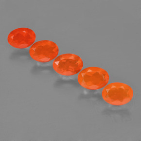캐럿 천연 오렌지 파이어 오팔 보석, 타원형 컷, 7×5.1 mm, 투명한