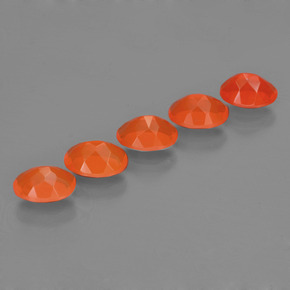 캐럿 천연 오렌지 파이어 오팔 보석, 타원형 컷, 7×5.1 mm, 투명한