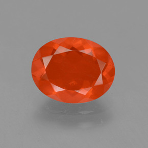 1.43캐럿 천연 오렌지 파이어 오팔, 타원형 컷, 10.1×8 mm, 투명한