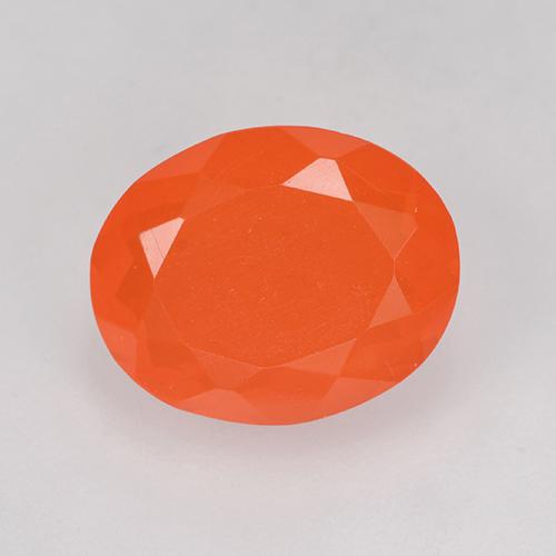 1.69캐럿 천연 밝은 오렌지 파이어 오팔, 타원형 컷, 10.4×8.4 mm, 투명한