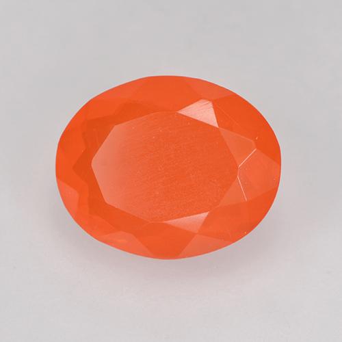 1.69캐럿 천연 밝은 오렌지 파이어 오팔, 타원형 컷, 10.4×8.4 mm, 투명한