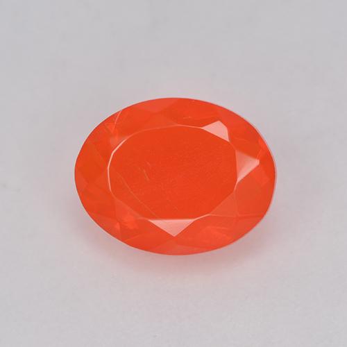 0.93캐럿 천연 깊은 붉은빛 오렌지 파이어 오팔, 타원형 컷, 8.9×7 mm, 투명한