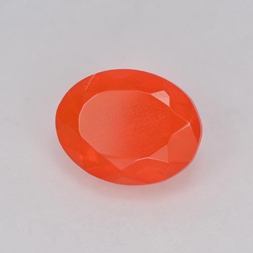 0.93캐럿 천연 깊은 붉은빛 오렌지 파이어 오팔, 타원형 컷, 8.9×7 mm, 투명한