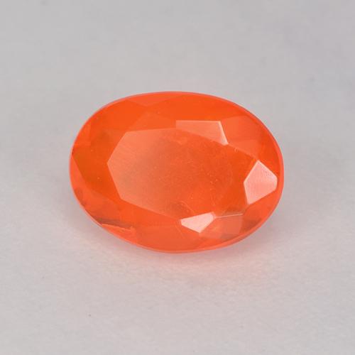 0.46캐럿 천연 오렌지 파이어 오팔, 타원형 컷, 6.9×5.1 mm, 투명한