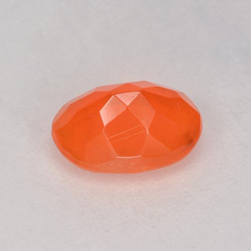 0.46캐럿 천연 오렌지 파이어 오팔, 타원형 컷, 6.9×5.1 mm, 투명한