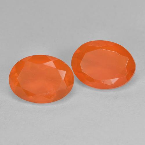 1.50캐럿 천연 파이어 오렌지 파이어 오팔 보석, 타원형 컷, 8×6 mm, 투명한