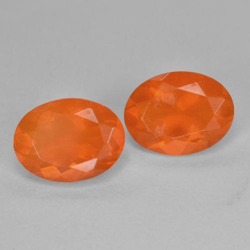 1.52캐럿 천연 깊은 붉은빛 오렌지 파이어 오팔 보석, 타원형 컷, 8.1×6 mm, 투명한