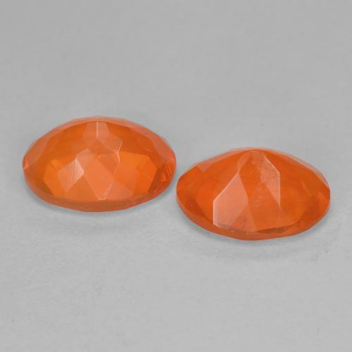 1.52캐럿 천연 깊은 붉은빛 오렌지 파이어 오팔 보석, 타원형 컷, 8.1×6 mm, 투명한