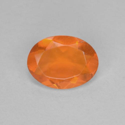 0.65캐럿 천연 인텐스 오렌지 파이어 오팔, 타원형 컷, 7.8×5.9 mm, 투명한