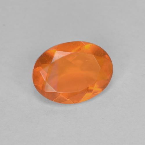 0.65캐럿 천연 인텐스 오렌지 파이어 오팔, 타원형 컷, 7.8×5.9 mm, 투명한