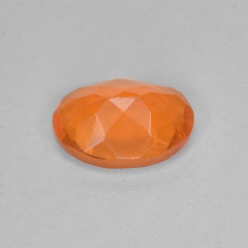 0.65캐럿 천연 인텐스 오렌지 파이어 오팔, 타원형 컷, 7.8×5.9 mm, 투명한