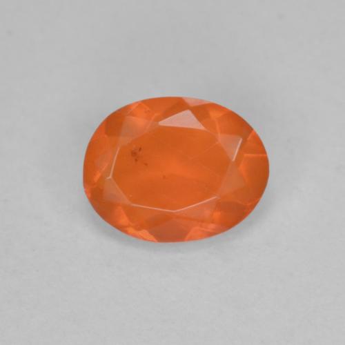0.56캐럿 천연 인텐스 오렌지 파이어 오팔, 타원형 컷, 7.5×5.8 mm, 투명한