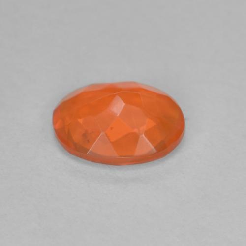 0.56캐럿 천연 인텐스 오렌지 파이어 오팔, 타원형 컷, 7.5×5.8 mm, 투명한