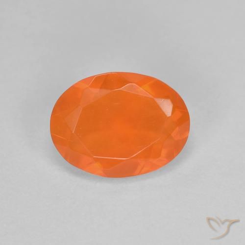 0.70ct 자연스러운 밝은 주황색 파이어 오팔, 타원형, 투명한