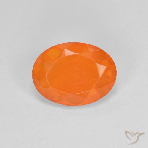 0.72ct 자연스러운 미디엄 오렌지 파이어 오팔, 타원형, 투명한