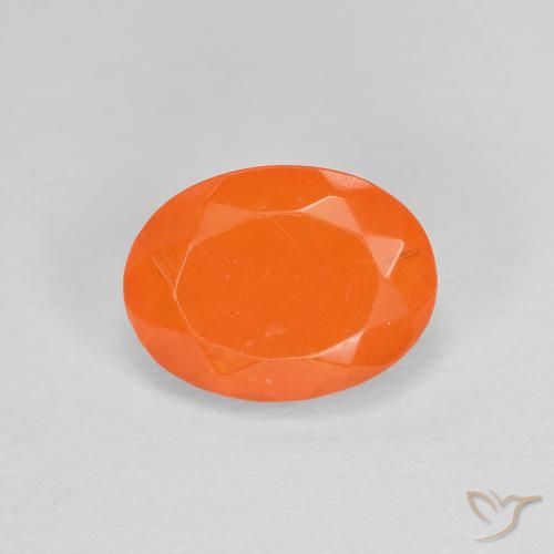 0.79ct 자연스러운 미디엄 오렌지 파이어 오팔, 타원형, 투명한