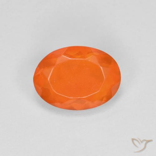 0.68ct 자연스러운 미디엄 오렌지 파이어 오팔, 타원형, 투명한