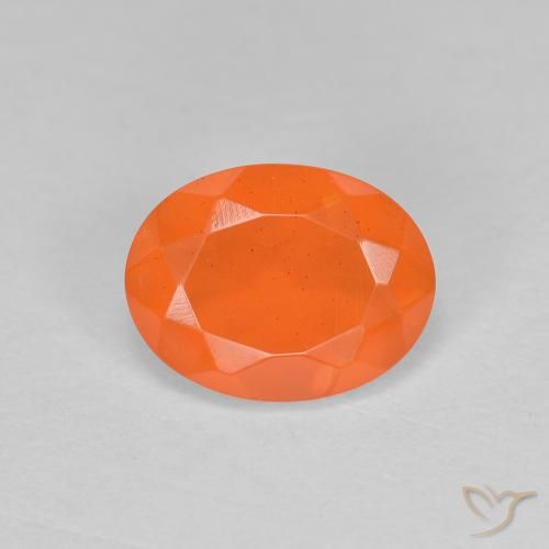 0.69ct 자연스러운 미디엄 오렌지 파이어 오팔, 타원형, 투명한