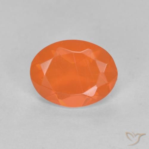0.63ct 자연스러운 미디엄 오렌지 파이어 오팔, 타원형, 투명한