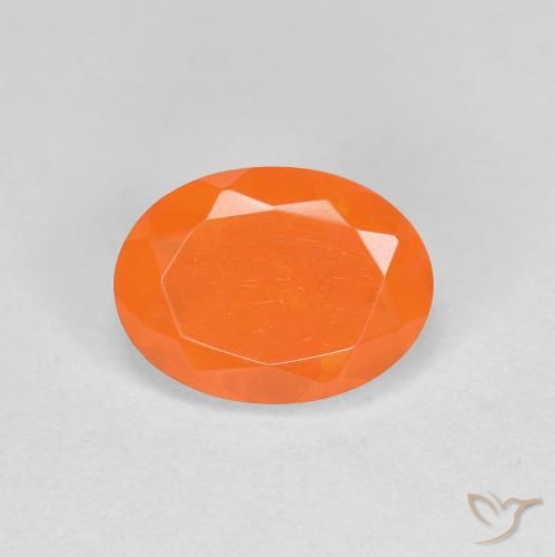 0.76ct 자연스러운 파이어 오렌지 파이어 오팔, 타원형, 투명한