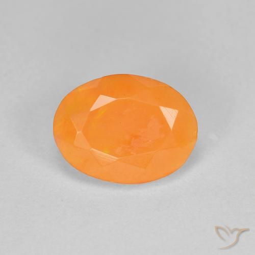 0.75ct 자연스러운 미디엄 오렌지 파이어 오팔, 타원형, 투명한