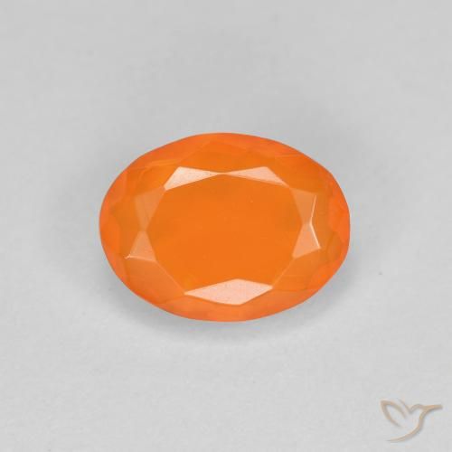 0.67ct 자연스러운 붉은 오렌지 파이어 오팔, 타원형, 투명한