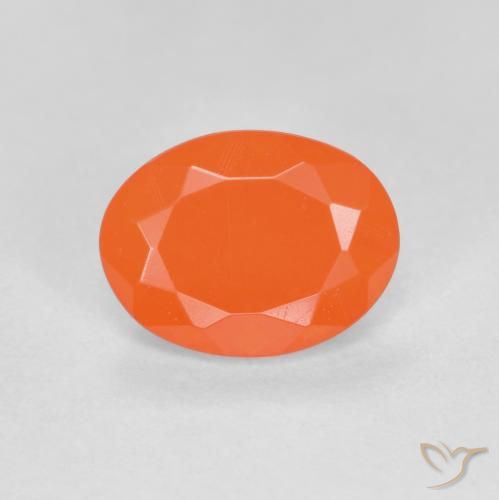 0.69ct 자연스러운 밝은 주황색 파이어 오팔, 타원형, 투명한