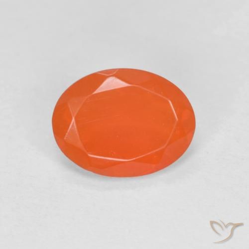 0.59ct 자연스러운 인텐스 오렌지 파이어 오팔, 타원형, 투명한