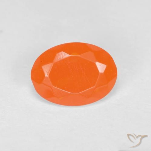 0.64ct 자연스러운 따뜻한 살구 오렌지 파이어 오팔, 타원형, 투명한